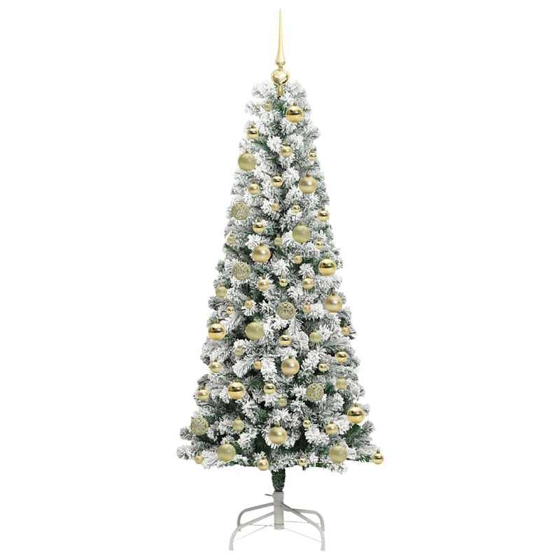 vidaXL Műanyag Hajtogatós Karácsonyfa LED -es lámpákkal 180 cm PVC