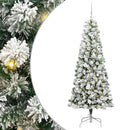 vidaXL Műanyag Hajtogatós Karácsonyfa 300 LED-del Zöld és Fehér 180 cm