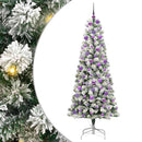 vidaXL Műanyag Hajtogatós Karácsonyfa 300 LED-del Zöld és Fehér 180 cm