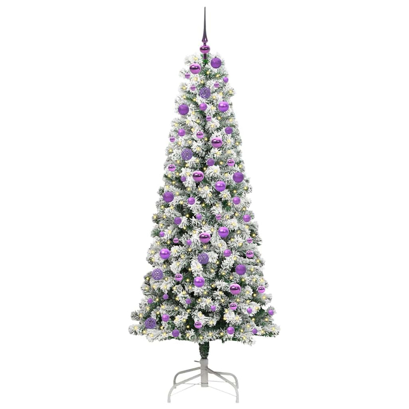 vidaXL Műanyag Hajtogatós Karácsonyfa LED -es lámpákkal 180 cm PVC