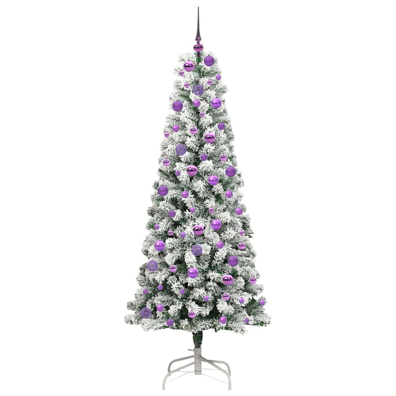 vidaXL Műanyag Hajtogatós Karácsonyfa LED -es lámpákkal 180 cm PVC
