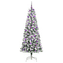 vidaXL Műanyag Hajtogatós Karácsonyfa 300 LED-del Zöld és Fehér 180 cm