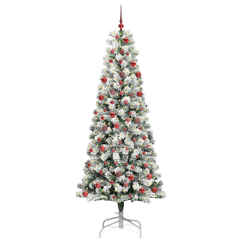 vidaXL Műanyag Hajtogatós Karácsonyfa LED -es lámpákkal 210 cm PVC