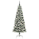 vidaXL Műanyag Hajtogatós Karácsonyfa 300 LED-del Zöld és fehér 210 cm