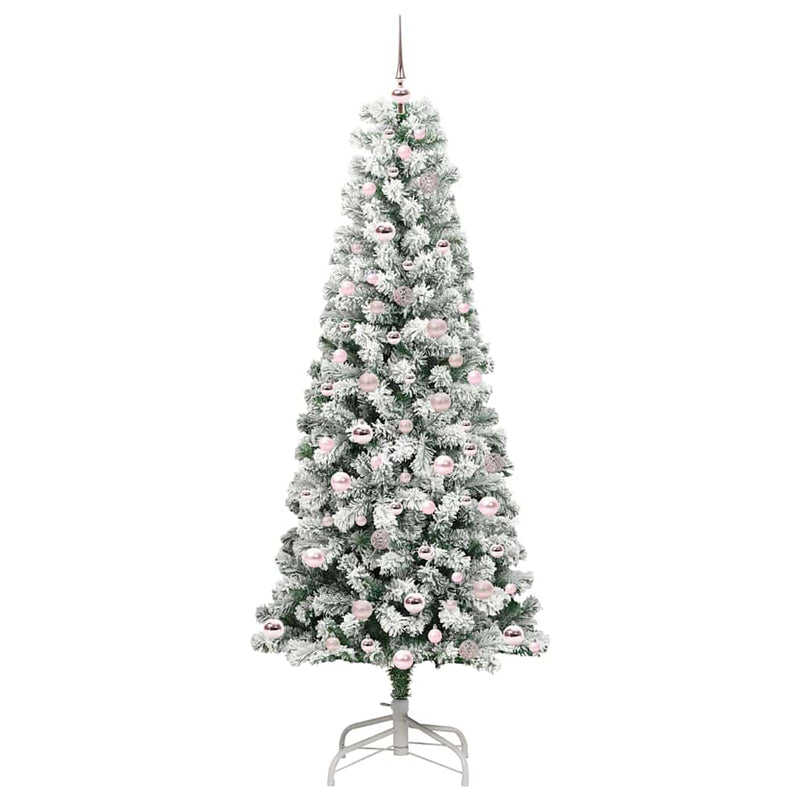 vidaXL Műanyag Hajtogatós Karácsonyfa LED -es lámpákkal 210 cm PVC
