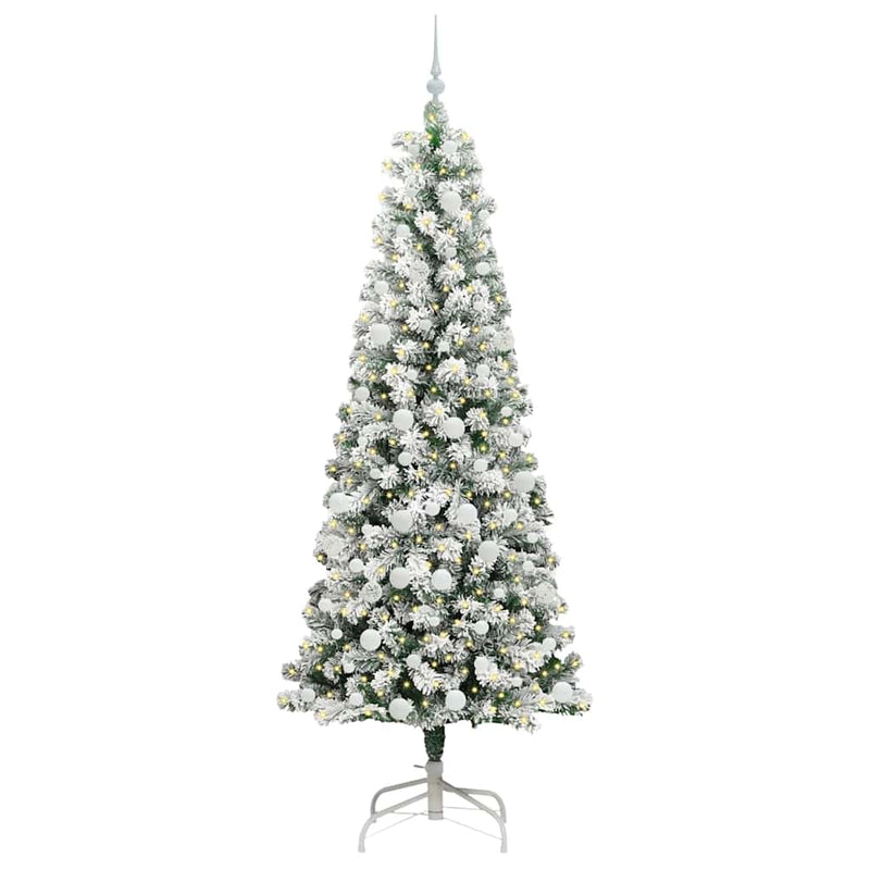 vidaXL Műanyag Hajtogatós Karácsonyfa LED -es lámpákkal 210 cm PVC