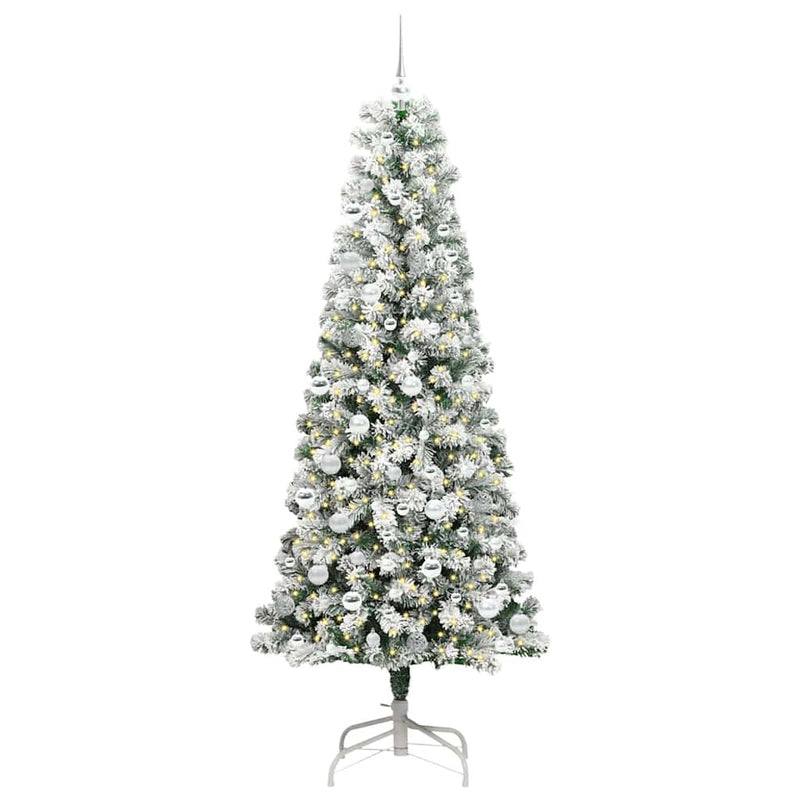 vidaXL Műanyag Hajtogatós Karácsonyfa LED -es lámpákkal 210 cm PVC