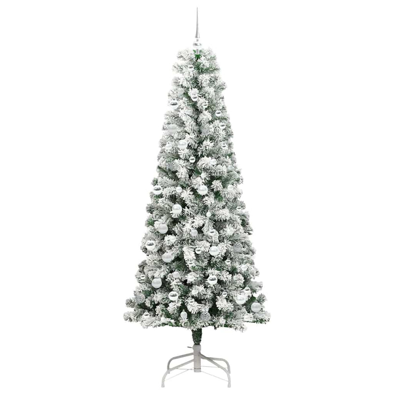vidaXL Műanyag Hajtogatós Karácsonyfa LED -es lámpákkal 210 cm PVC