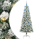vidaXL Műanyag Hajtogatós Karácsonyfa 300 LED-del Zöld és Fehér 210 cm