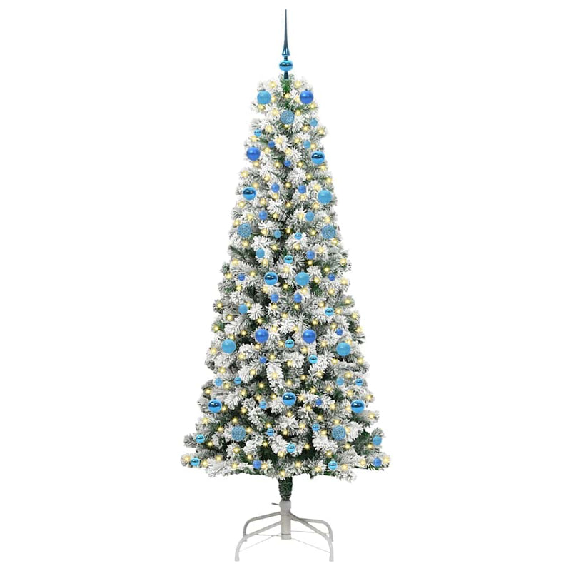 vidaXL Műanyag Hajtogatós Karácsonyfa LED -es lámpákkal 210 cm PVC