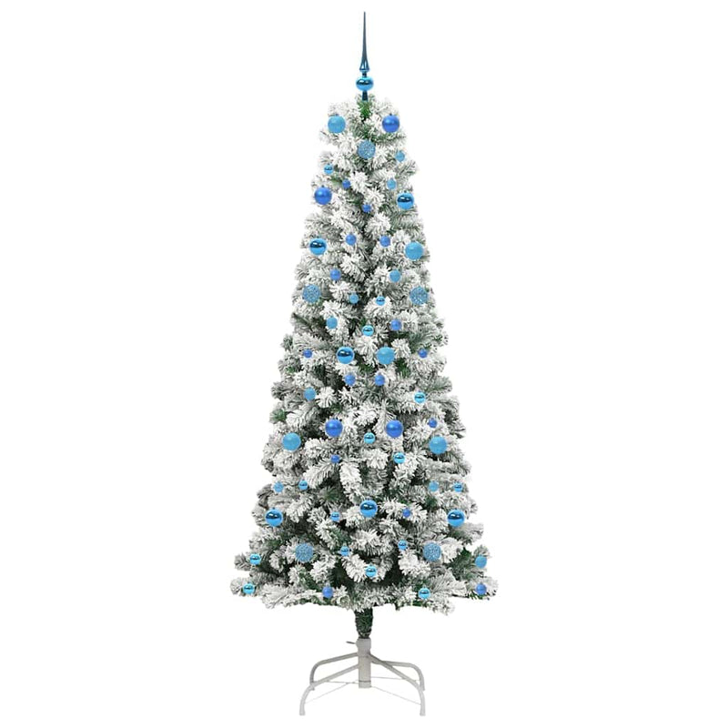 vidaXL Műanyag Hajtogatós Karácsonyfa LED -es lámpákkal 210 cm PVC