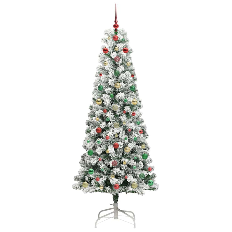 vidaXL Műanyag Hajtogatós Karácsonyfa LED -es lámpákkal 210 cm PVC