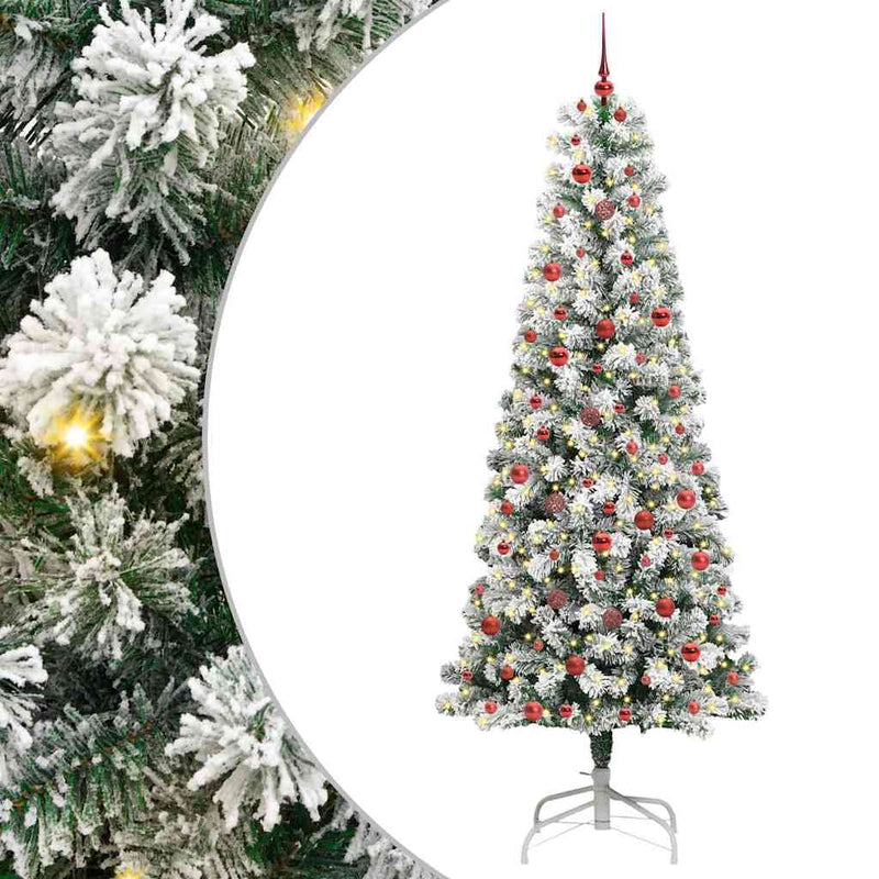 vidaXL Műanyag Hajtogatós Karácsonyfa LED -es lámpákkal 240 cm PVC