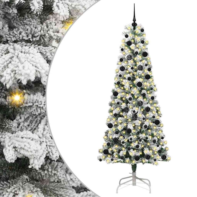 vidaXL Műanyag Hajtogatós Karácsonyfa LED -es lámpákkal 240 cm PVC
