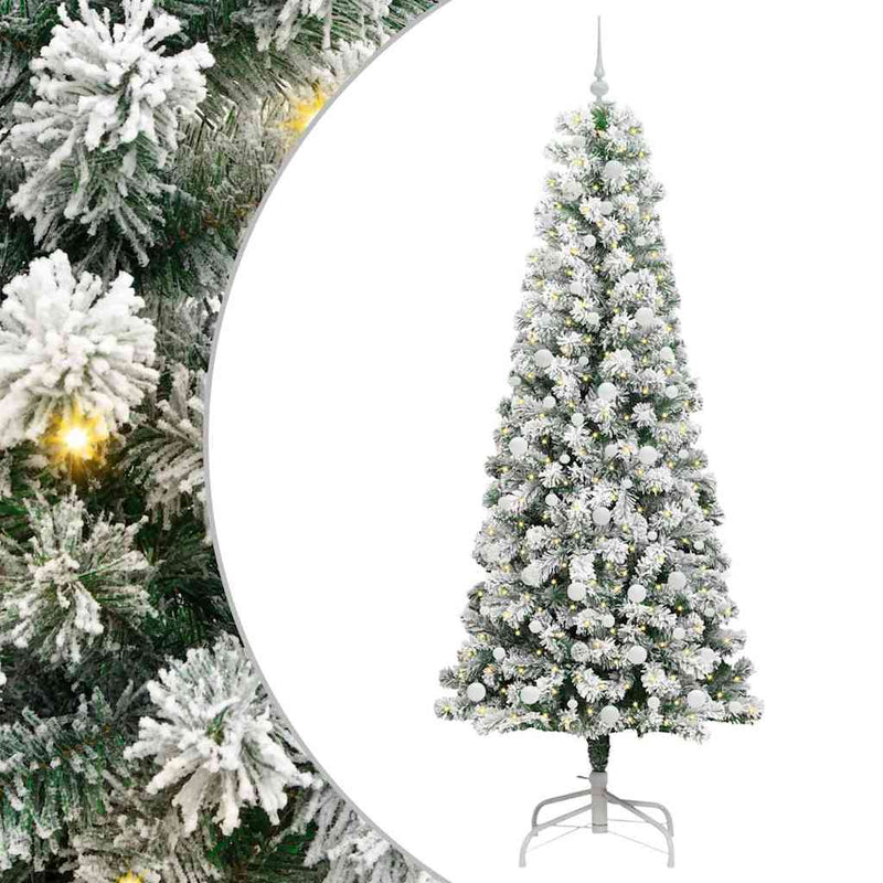 vidaXL Műanyag Hajtogatós Karácsonyfa LED -es lámpákkal 240 cm PVC