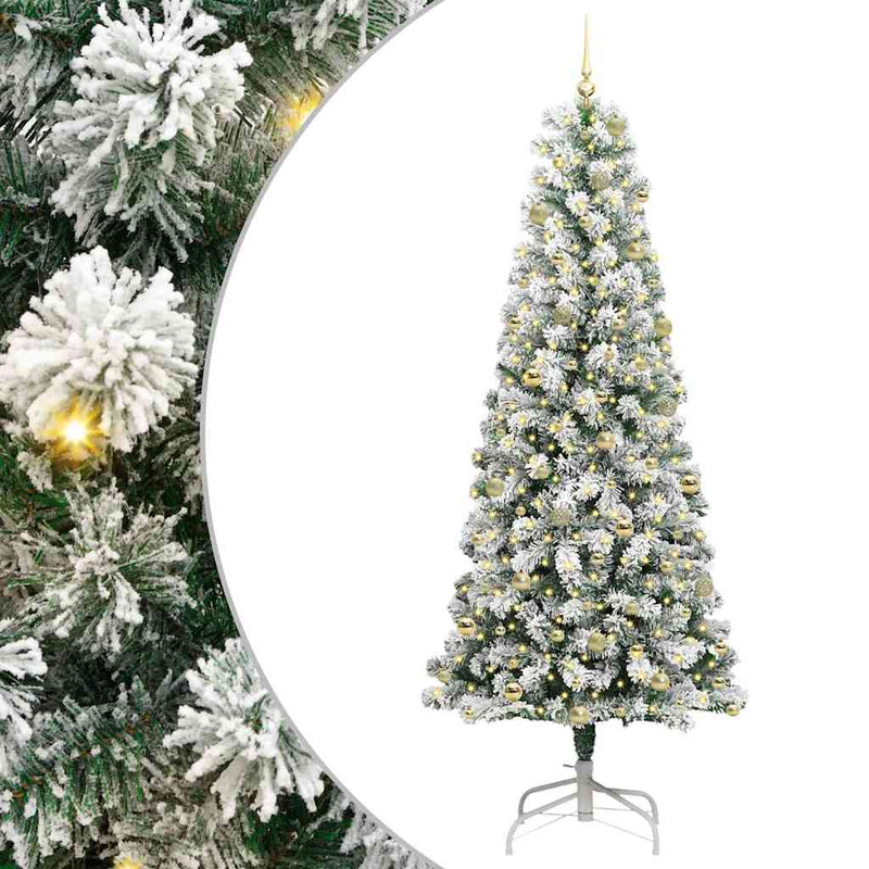 vidaXL Műanyag Hajtogatós Karácsonyfa LED -es lámpákkal 240 cm PVC
