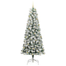 vidaXL Műanyag Hajtogatós Karácsonyfa 300 LED-del Zöld és fehér 240 cm