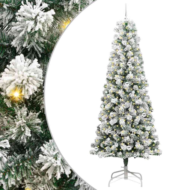 vidaXL Műanyag Hajtogatós Karácsonyfa LED -es lámpákkal 240 cm PVC