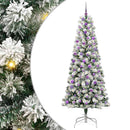 vidaXL Műanyag Hajtogatós Karácsonyfa 300 LED-del Zöld és Fehér 240 cm