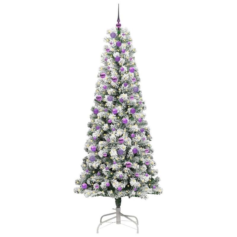 vidaXL Műanyag Hajtogatós Karácsonyfa LED -es lámpákkal 240 cm PVC