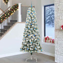 vidaXL Műanyag Hajtogatós Karácsonyfa 300 LED-del Zöld és fehér 240 cm