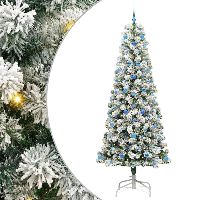 vidaXL Műanyag Hajtogatós Karácsonyfa LED -es lámpákkal 240 cm PVC