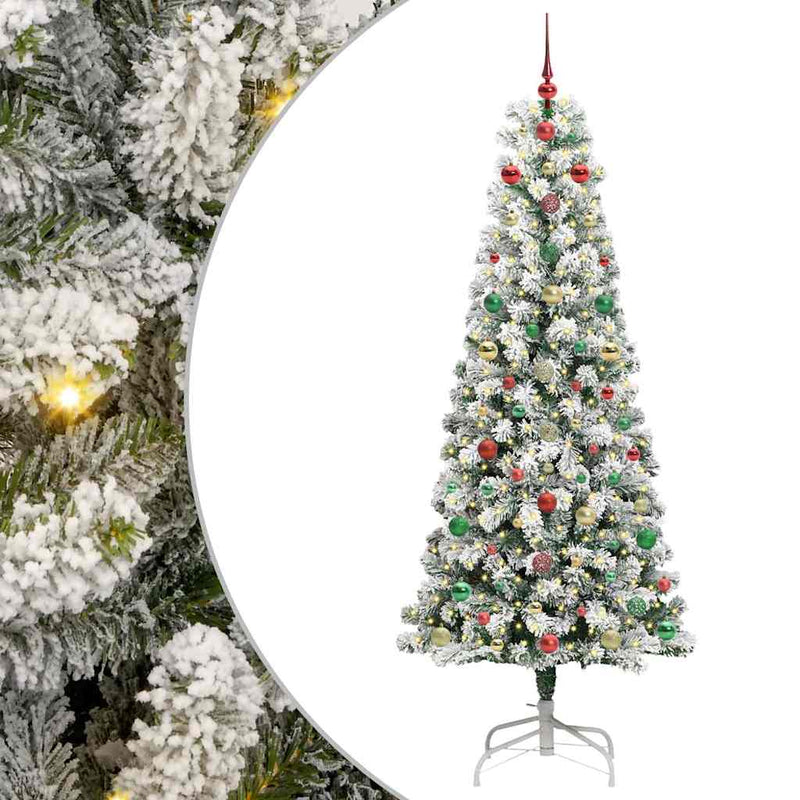 vidaXL Műanyag Hajtogatós Karácsonyfa LED -es lámpákkal 240 cm PVC