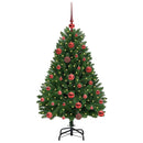 vidaXL Mű karácsonyfa 150 LED-del Zöld 120 cm PVC és fém