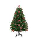 vidaXL Mű karácsonyfa 150 LED-del Zöld 120 cm PVC és fém