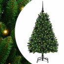 vidaXL Mű karácsonyfa 150 LED-del állvánnyal Zöld 120 cm PVC és fém