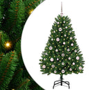 vidaXL Mű karácsonyfa 150 LED-del Zöld 120 cm PVC és fém