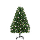 vidaXL Mű karácsonyfa 150 LED-del Zöld 120 cm PVC és fém