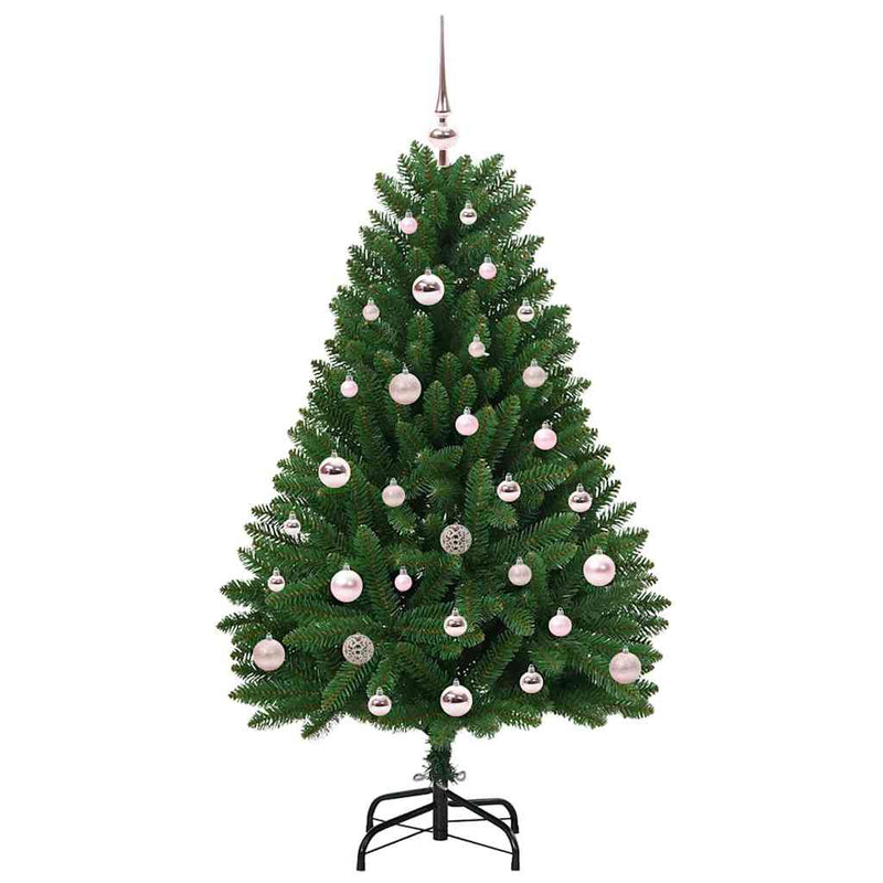 vidaXL Mű karácsonyfa LED -es lámpákkal Zöld 120 cm PVC és fém