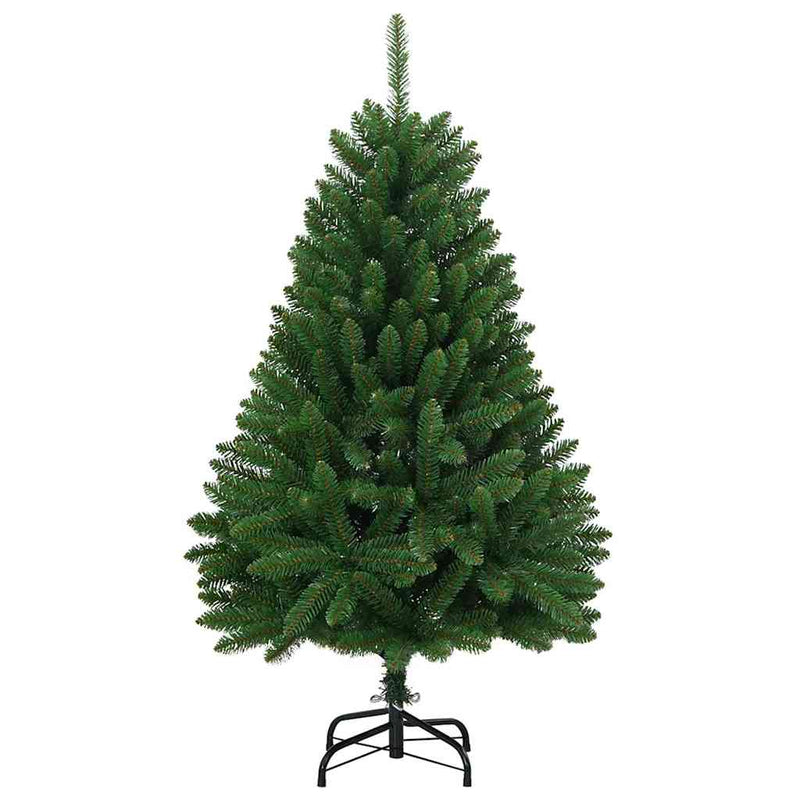 vidaXL Mű karácsonyfa LED -es lámpákkal Zöld 120 cm PVC és fém