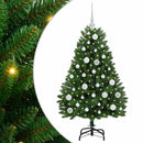 vidaXL Mű karácsonyfa 150 LED-del Zöld 120 cm PVC és fém