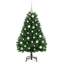 vidaXL Mű karácsonyfa 150 LED-del Zöld 120 cm PVC és fém