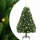 vidaXL Mű karácsonyfa 150 LED-del Zöld 120 cm PVC és fém