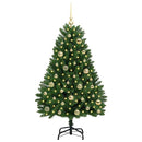 vidaXL Mű karácsonyfa 150 LED-del Zöld 120 cm PVC és fém