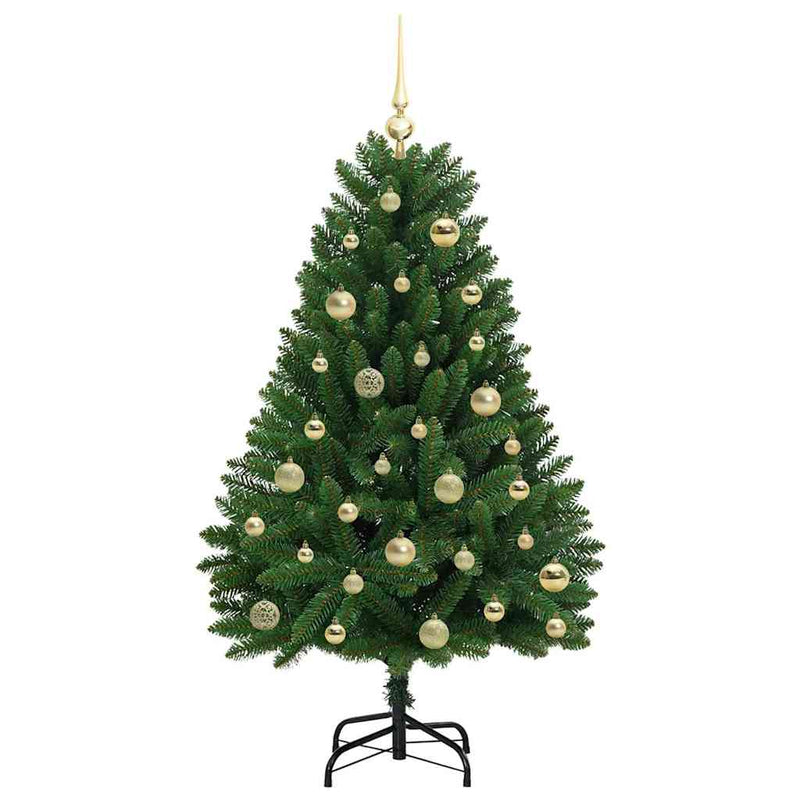vidaXL Mű karácsonyfa LED -es lámpákkal Zöld 120 cm PVC és fém