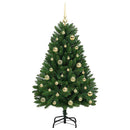 vidaXL Mű karácsonyfa 150 LED-del Zöld 120 cm PVC és fém
