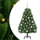 vidaXL Mű karácsonyfa 150 LED-del Zöld 120 cm PVC és fém