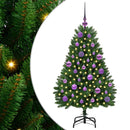 vidaXL Mű karácsonyfa 150 LED-del Zöld 120 cm PVC és fém