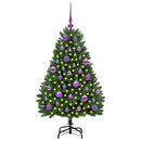 vidaXL Mű karácsonyfa 150 LED-del Zöld 120 cm PVC és fém