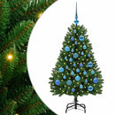 vidaXL Mű karácsonyfa 150 LED-del Zöld 120 cm PVC és fém
