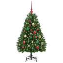 vidaXL Mű karácsonyfa 150 LED-del Zöld 120 cm PVC és fém