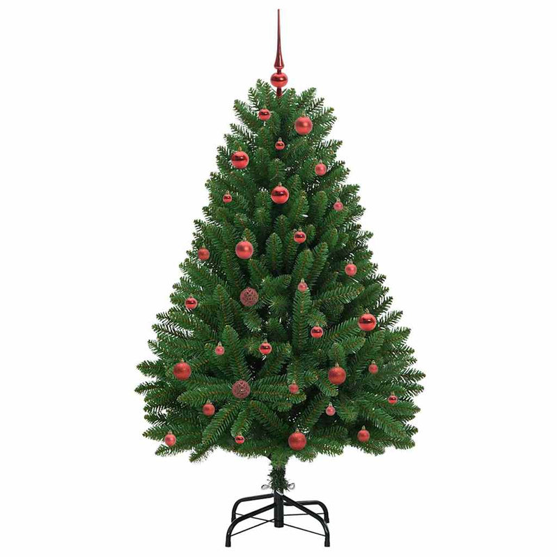 vidaXL Mű karácsonyfa LED -es lámpákkal Zöld 150 cm PVC és fém