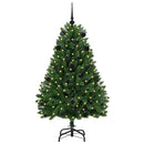 vidaXL Mű karácsonyfa 150 LED-del Zöld 150 cm PVC és fém
