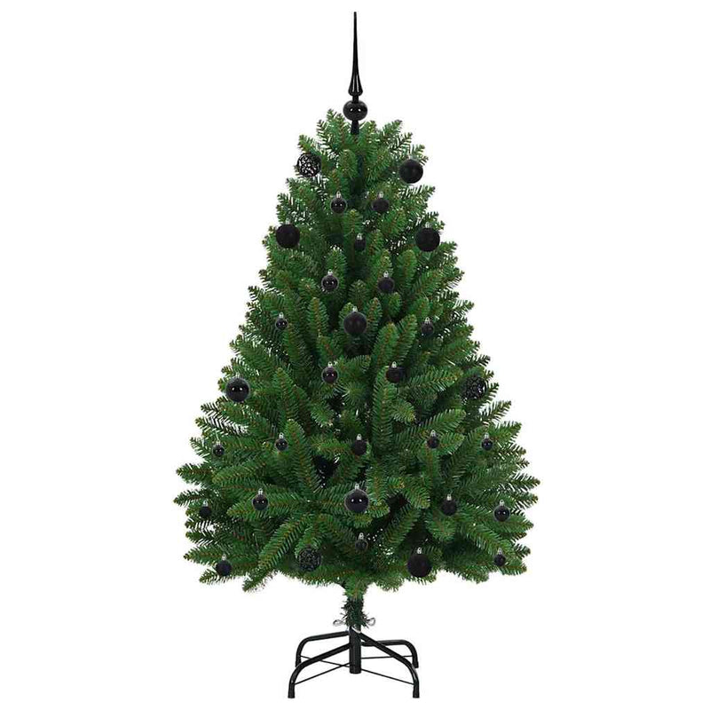 vidaXL Mű karácsonyfa LED -es lámpákkal Zöld 150 cm PVC és fém