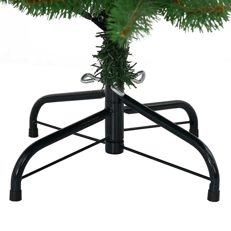vidaXL Mű karácsonyfa LED -es lámpákkal Zöld 150 cm PVC és fém