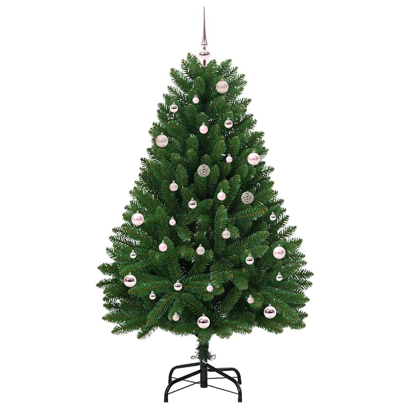 vidaXL Mű karácsonyfa LED -es lámpákkal Zöld 150 cm PVC és fém